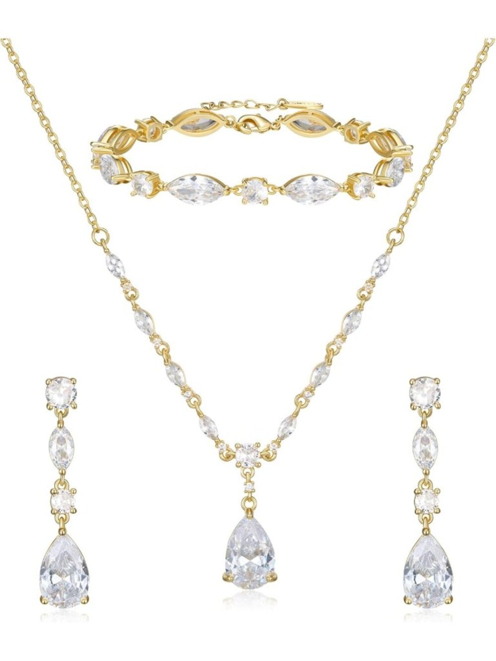 Elegant Teardrop Bridal Jewelry Set for Weddings, Bridesmaids & Special